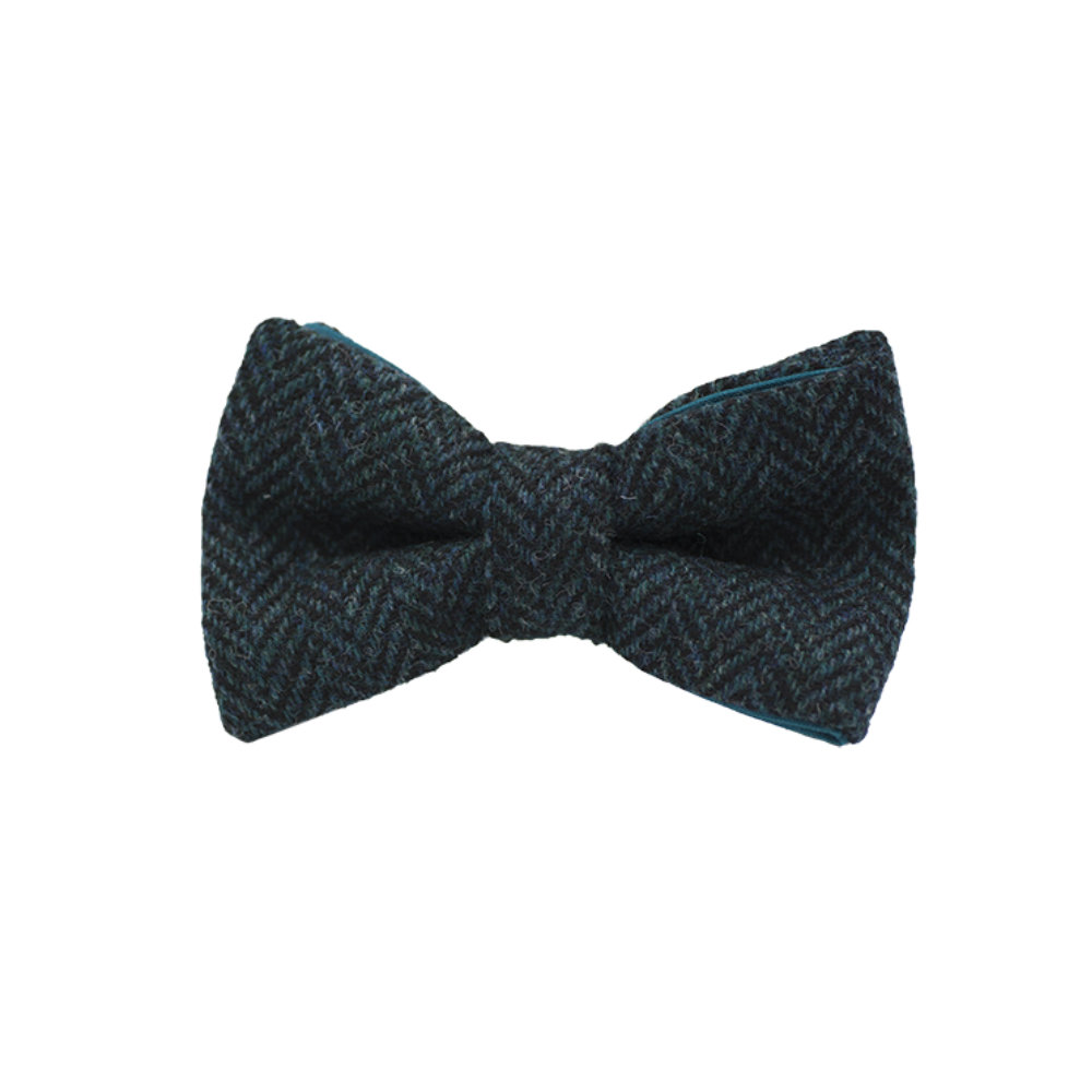 Jaggs - Bow tie Tweed "Dundee" - Chevron turquoise