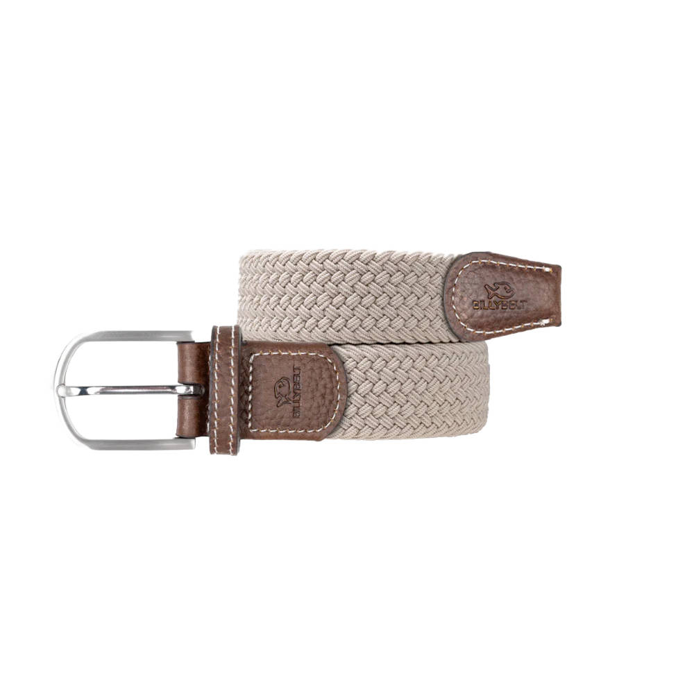 Billybelt - Elastische gevlochten riem - Beige Zand - Maat 1
