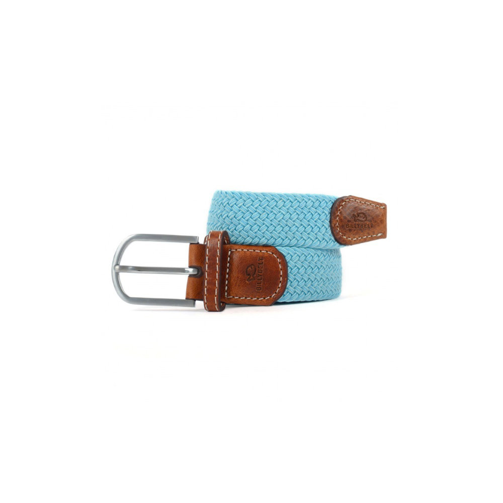 Billybelt - Elastische gevlochten riem - Blauwe dragee - Maat 2