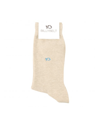 BillyBelt - Effen katoenen sokken - Beige Chiné