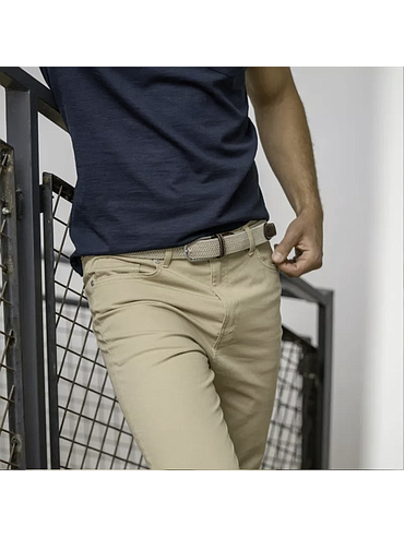 Billybelt - Elastische gevlochten riem - Naturel - Maat 2