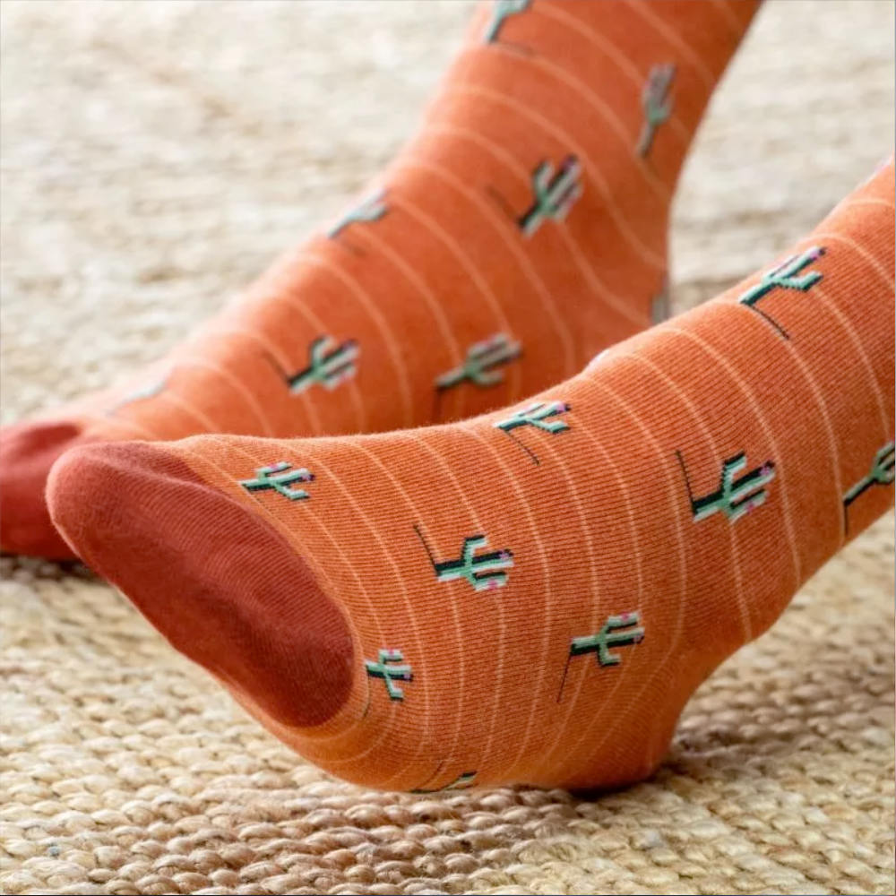 BillyBelt - Cotton socks - Orange cactus