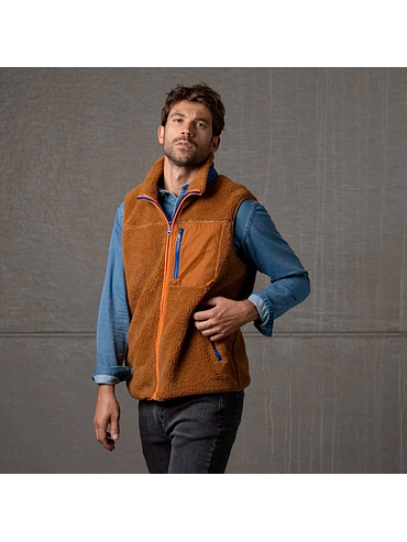 BillyBelt - Sleeveless Sherpa Jacket - Camel - L