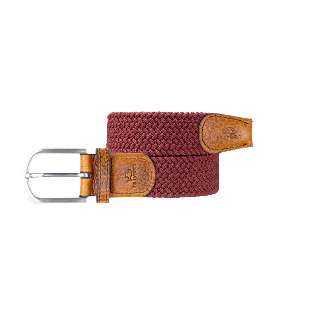 Billybelt - Ceinture tressée élastique - Grenat - Taille 0