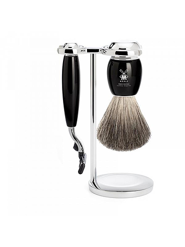 Muehle - Vivo - 3 Piece Shaving Set - Black Resin
